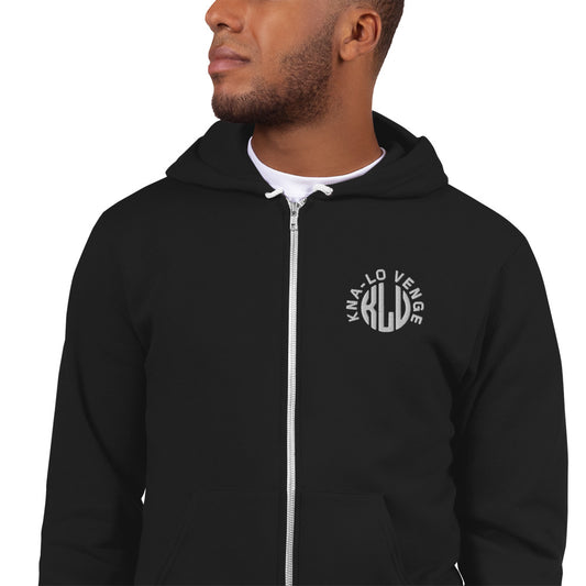 KLV LOGO unisex White Embroidered Logo Hoodie sweater