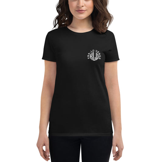 KLV LOGO Woman's White Embroidered short sleeve t-shirt