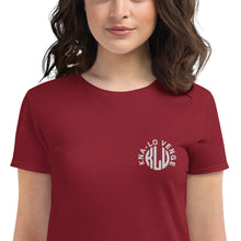 Load image into Gallery viewer, KLV LOGO Woman's White Embroidered short sleeve t-shirt
