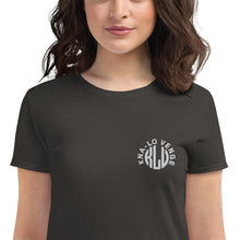 Load image into Gallery viewer, KLV LOGO Woman's White Embroidered short sleeve t-shirt