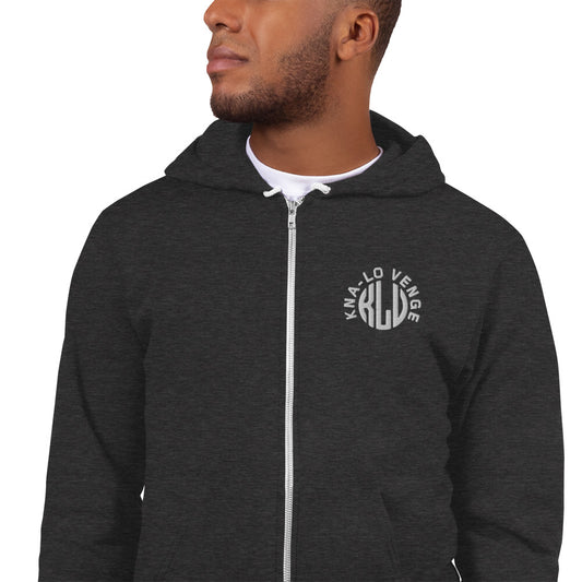 KLV LOGO unisex White Embroidered Logo Hoodie sweater