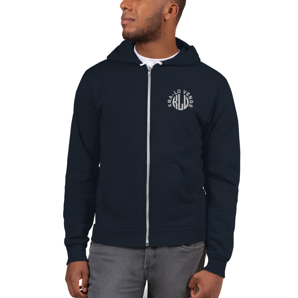 KLV LOGO unisex White Embroidered Logo Hoodie sweater