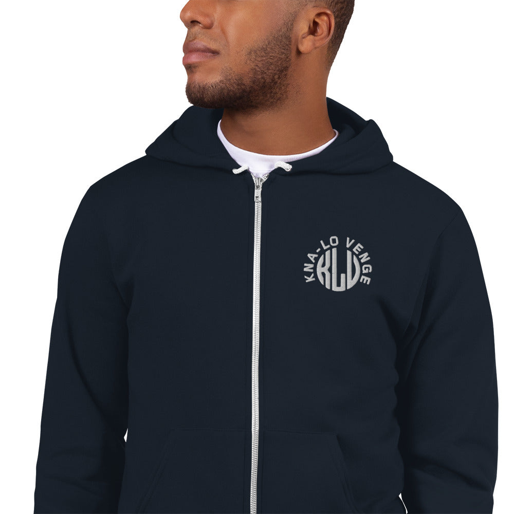 KLV LOGO unisex White Embroidered Logo Hoodie sweater – Shop Kna