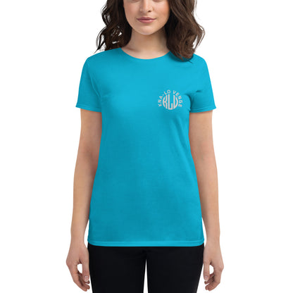 KLV LOGO Woman's White Embroidered short sleeve t-shirt