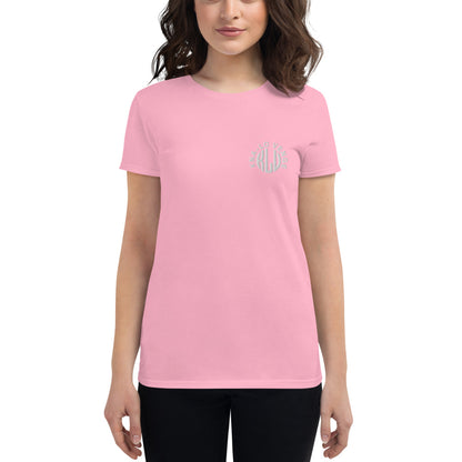 KLV LOGO Woman's White Embroidered short sleeve t-shirt