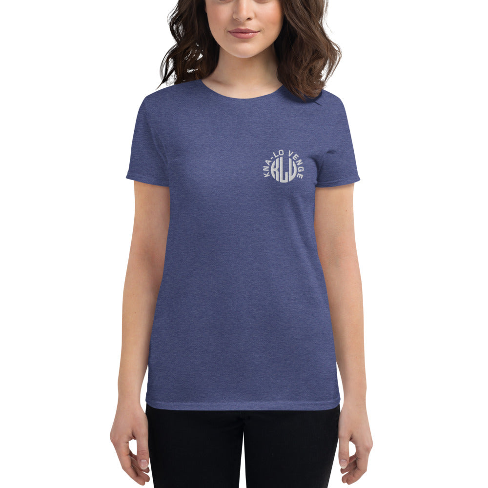 KLV LOGO Woman's White Embroidered short sleeve t-shirt