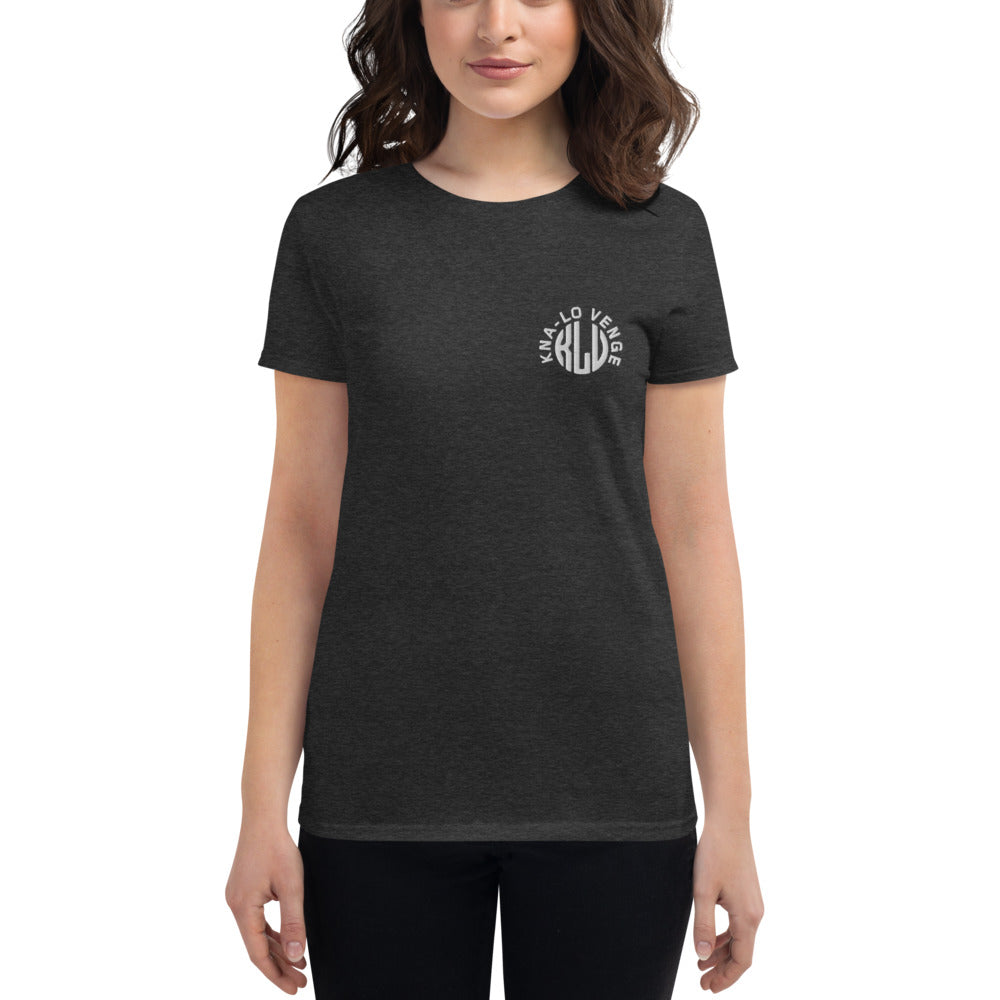 KLV LOGO Woman's White Embroidered short sleeve t-shirt
