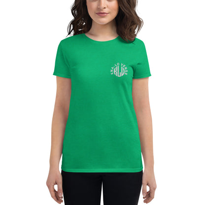 KLV LOGO Woman's White Embroidered short sleeve t-shirt