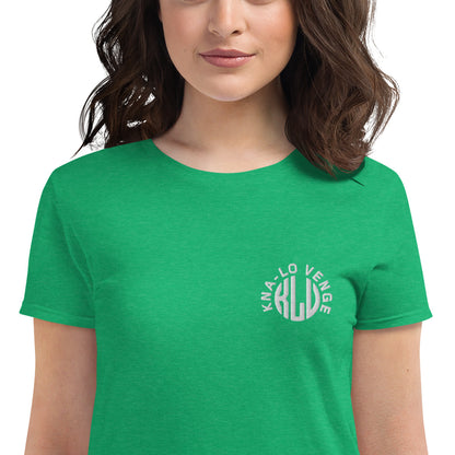 KLV LOGO Woman's White Embroidered short sleeve t-shirt
