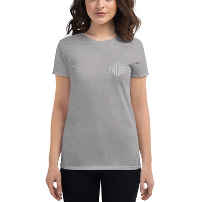 KLV LOGO Woman's White Embroidered short sleeve t-shirt