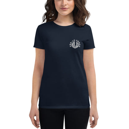 KLV LOGO Woman's White Embroidered short sleeve t-shirt
