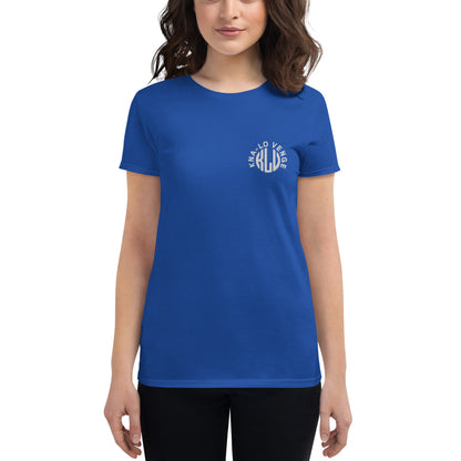 KLV LOGO Woman's White Embroidered short sleeve t-shirt