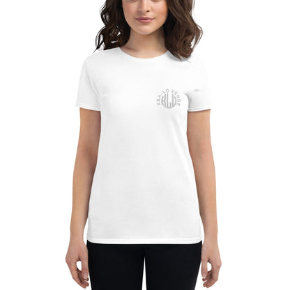 KLV LOGO Woman's White Embroidered short sleeve t-shirt